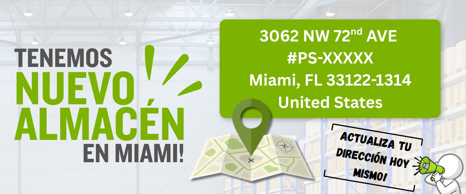 Tenemos nuevo almacén en Miami - 3062 NW 72nd Ave, Miami, FL 33122-1314